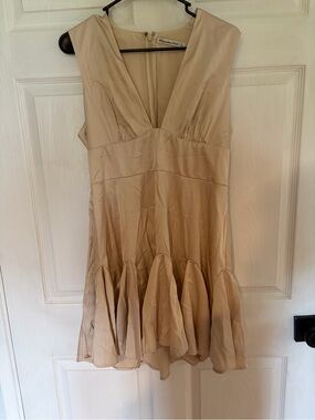 Abercrombie & Fitch Champagne V-Neck Mini Dress